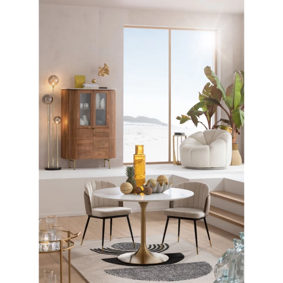 "KARE Design White Brass Table Invitation Set - 120cm Elegant Dining Decor"