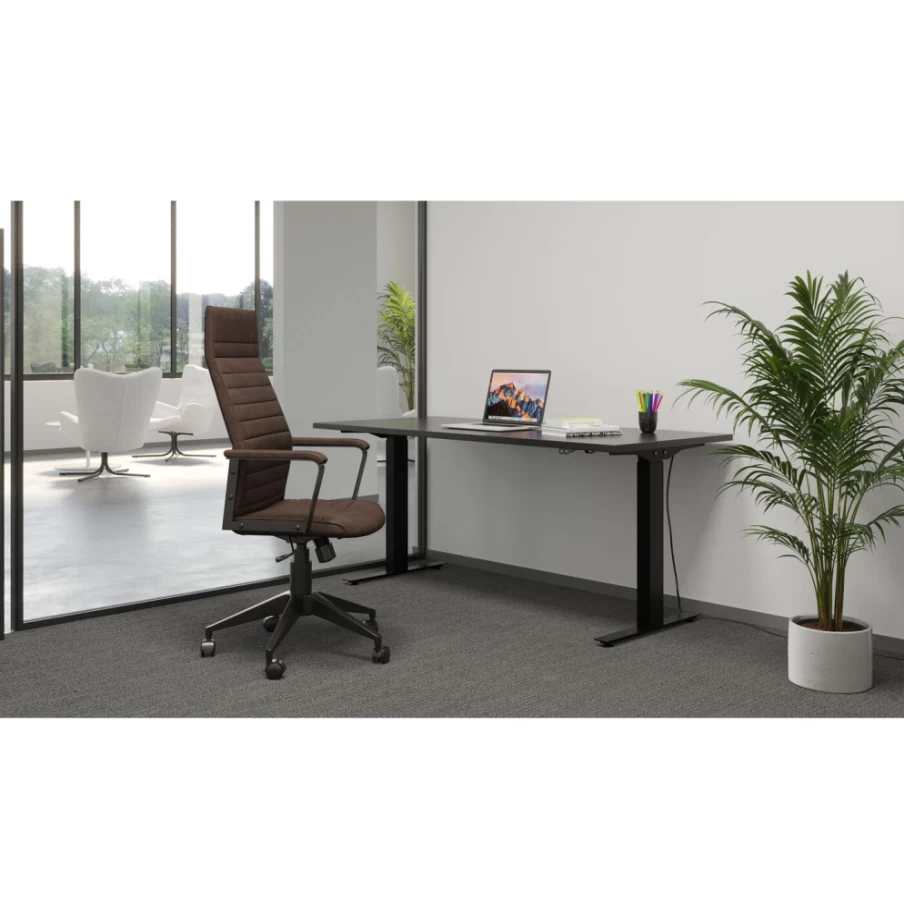 "KARE Design Labora High Back Office Chair in Brown – Ergonomic Executive Desk Chair"