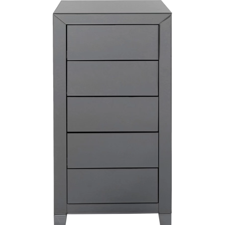 "KARE Design Modern 5-Drawer Dresser - Luxury Grey High Chest for Bedroom Storage"