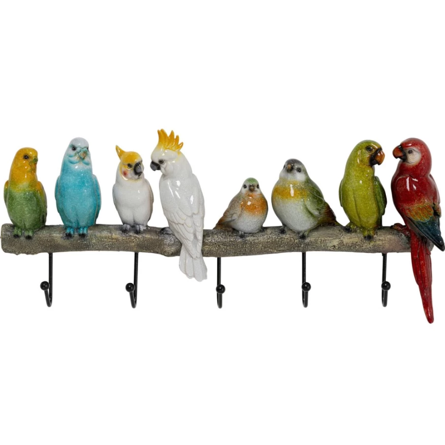 KARE Design Modern Coat Rack with Exotic Birds Motif - Stylish Wall-Mounted Entryway Organizer