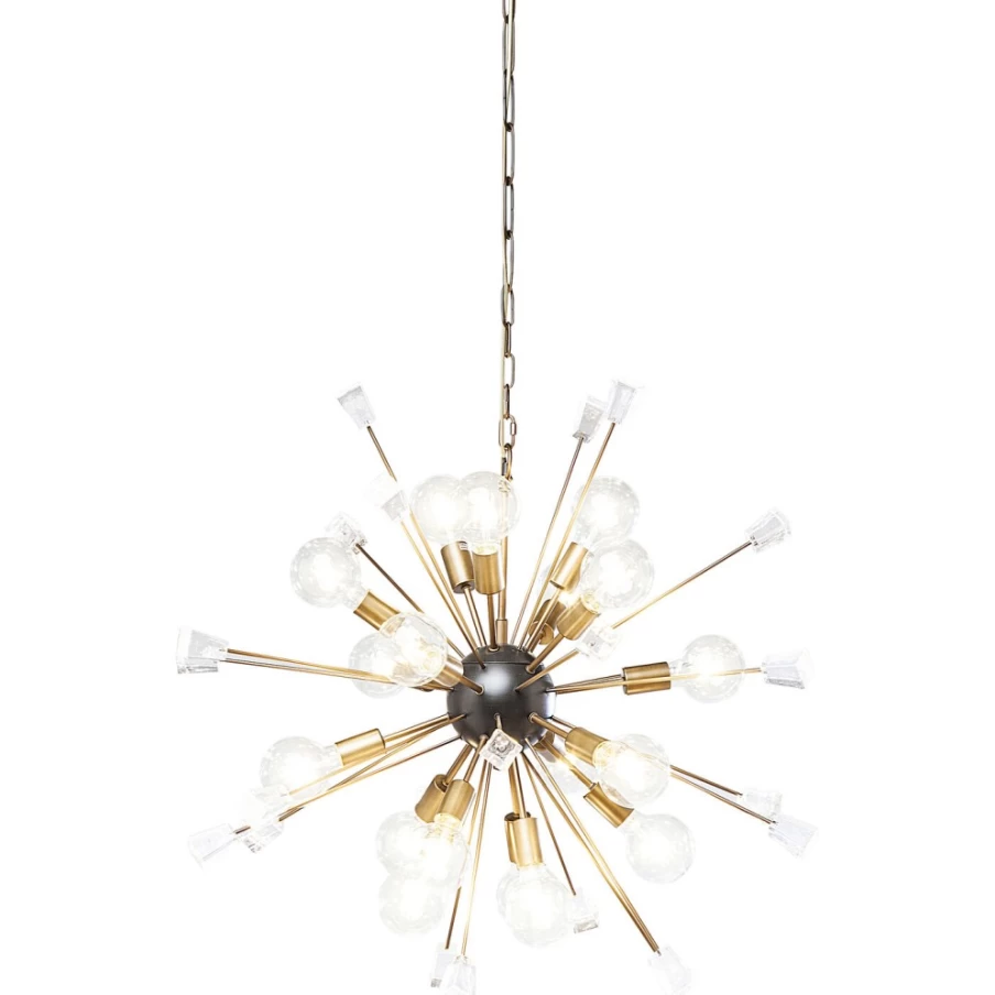 KARE Design Modern Crystal Chandelier Pendant Lamp Brass Finish 93cm Luxury Lighting