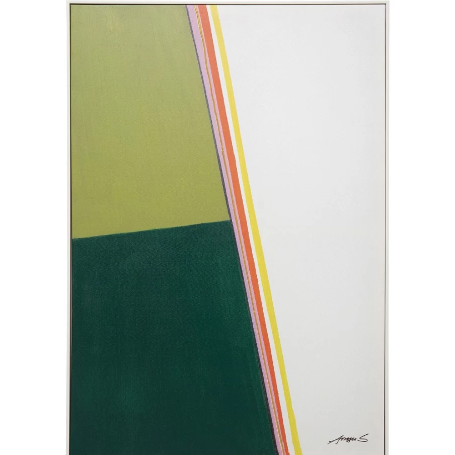 "KARE Design Modern Abstract Framed Art Print 73x103cm in Khaki – Geometric Wall Decor"