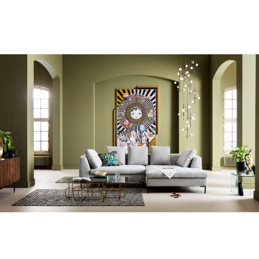KARE Design Gianni Right-Facing Grey Fabric Corner Sofa