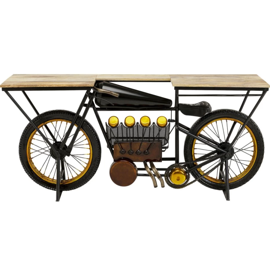 KARE Design Modern Console Motorbike Black - Stylish Entryway Table for Home Decor