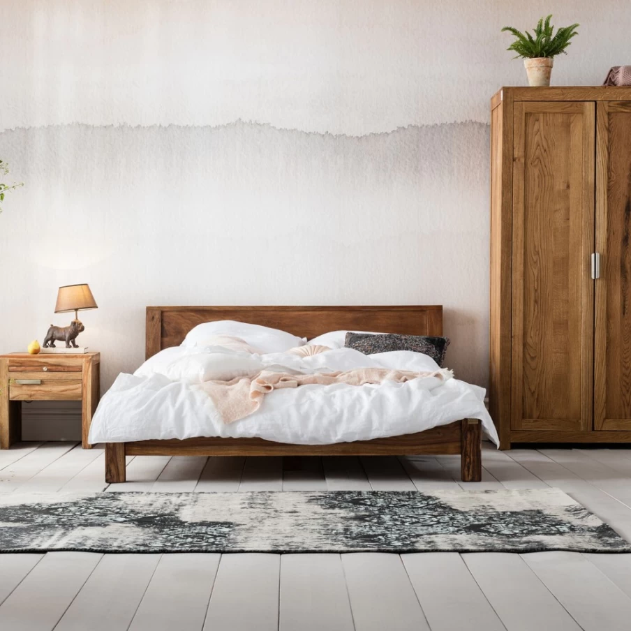 KARE Design Authentico 160x200cm Solid Wood Bed Frame - Modern Wooden Bedroom Furniture