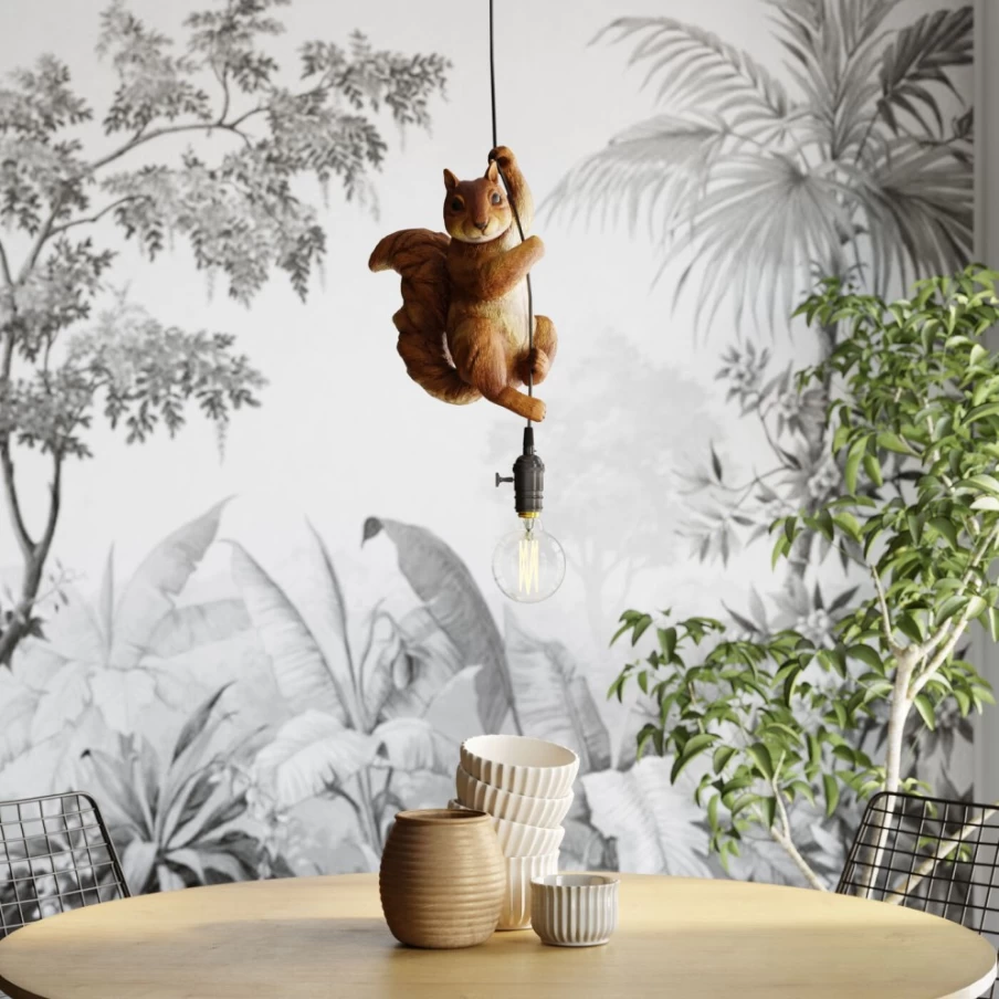 KARE Design Modern Squirrel Pendant Lamp - 20cm Handmade Animal Sculpture Lighting for Home Decor