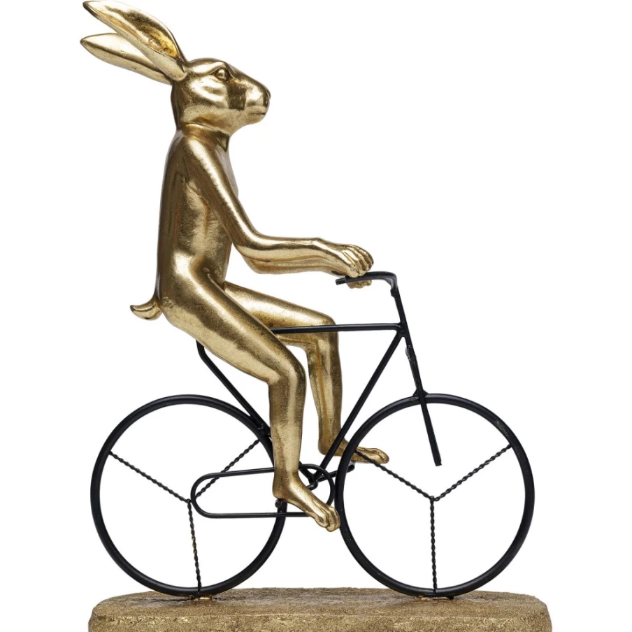KARE Design Modern Cyclist Rabbit Sculpture 39cm - Handmade Deco Object for Home Decor