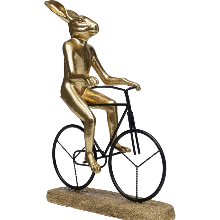 KARE Design Modern Cyclist Rabbit Sculpture 39cm - Handmade Deco Object for Home Decor
