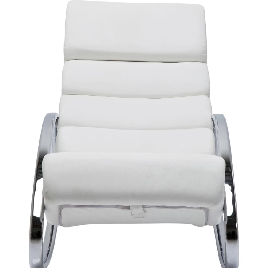 KARE Design Modern White Rocking Chair - Manhattan Style Lounge Chair for Living Room