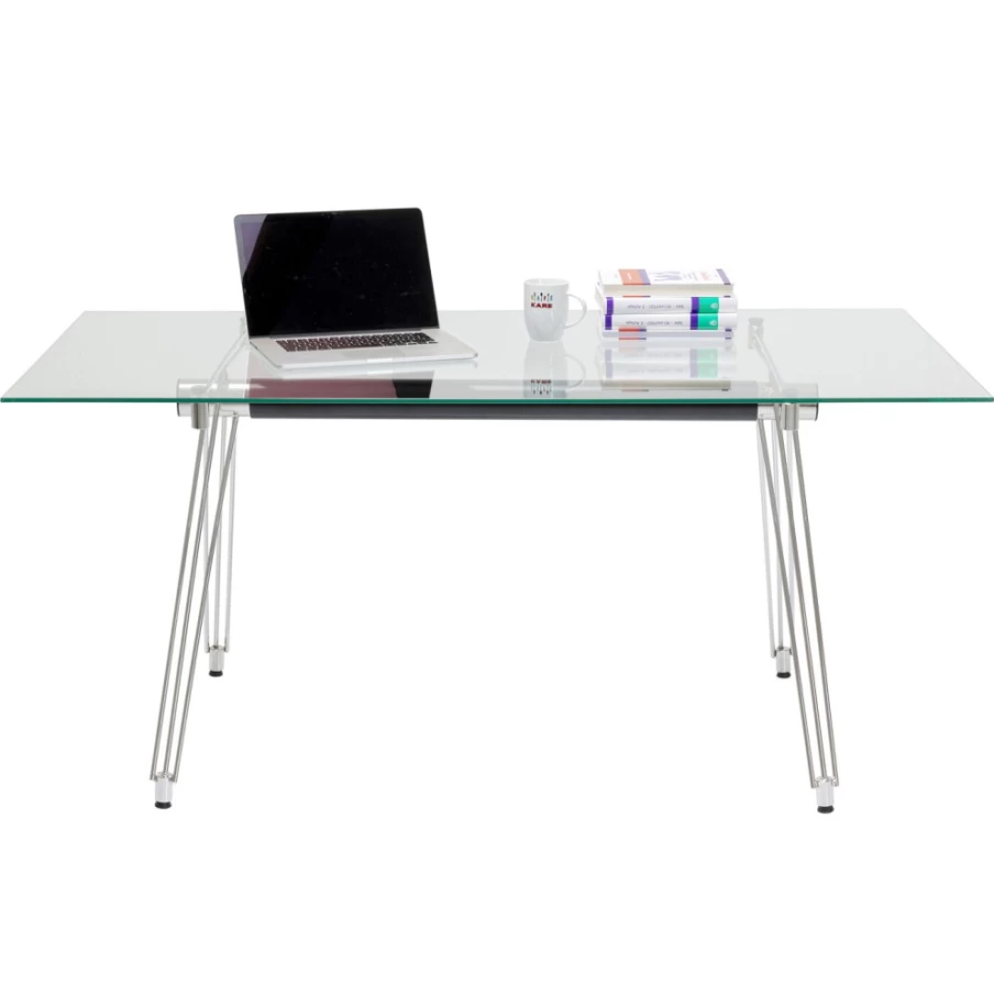 KARE Design Modern Tempered Glass Office Table 160x80 cm - Durable & Stylish Work Desk