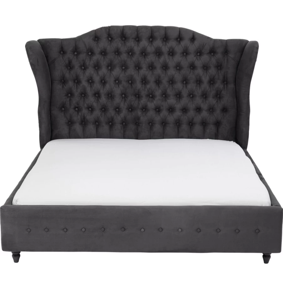 KARE Design Bed City Spirit Graphite Queen Size 160x200cm Modern Bed Frame