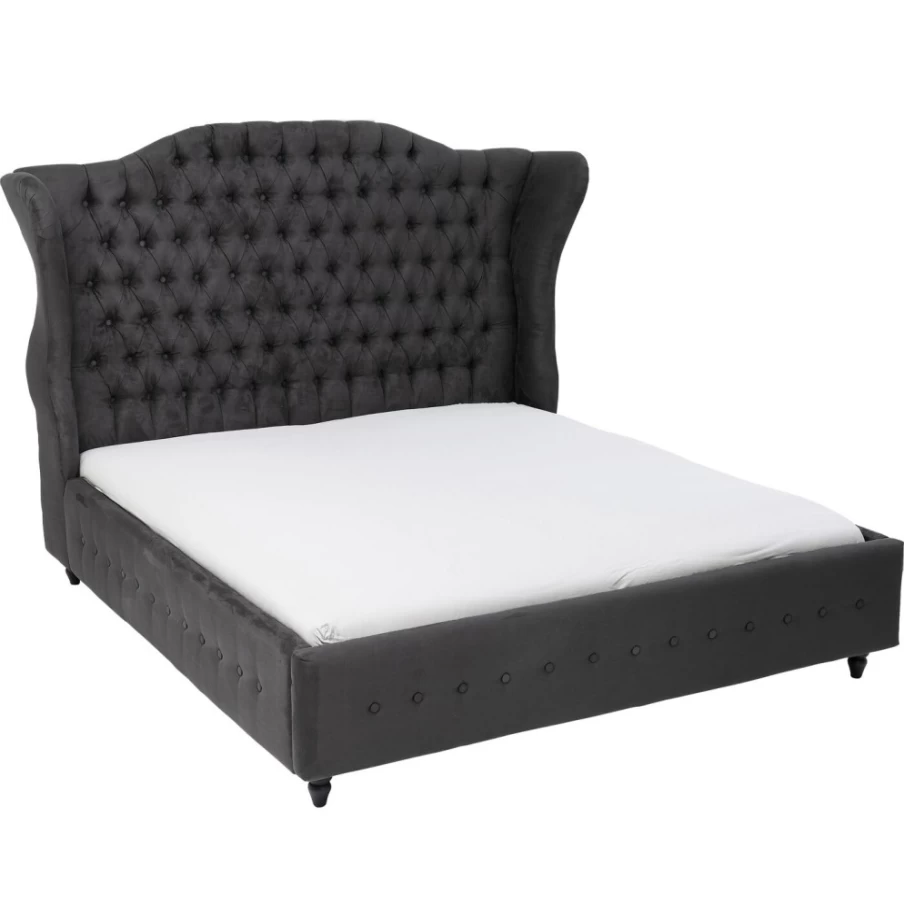 KARE Design Bed City Spirit Graphite Queen Size 160x200cm Modern Bed Frame