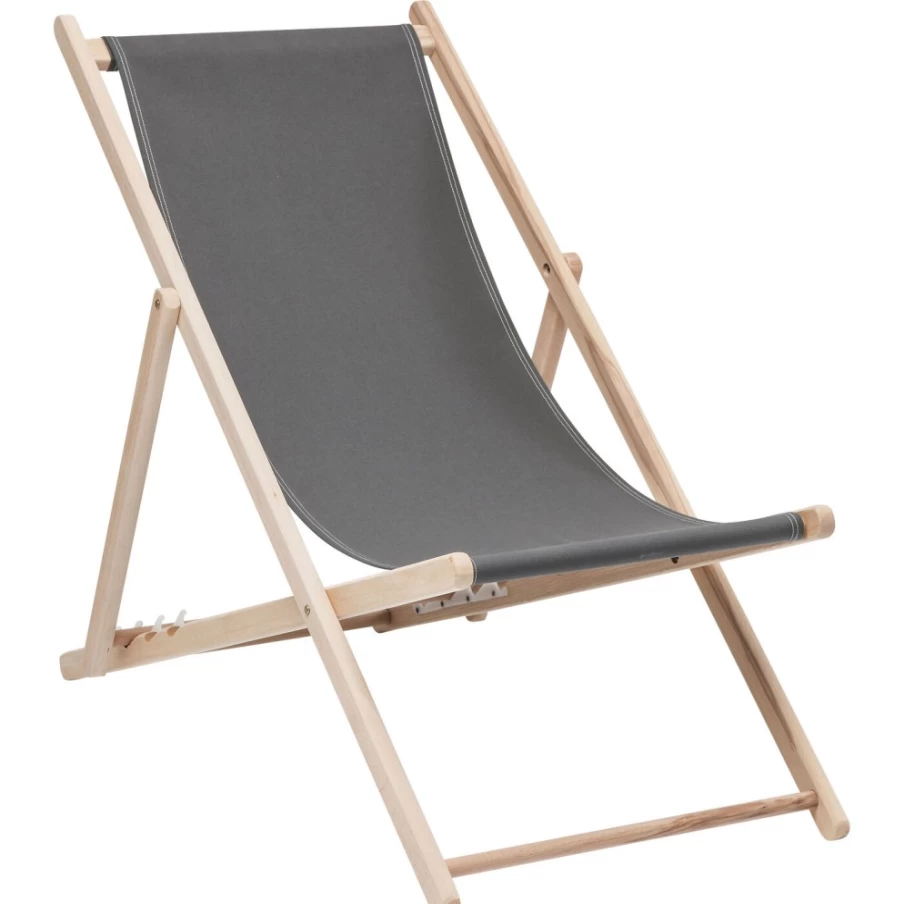 "KARE Design Modern Grey Deck Chair – Lightweight Portable Summer Outdoor Lounge Chair"