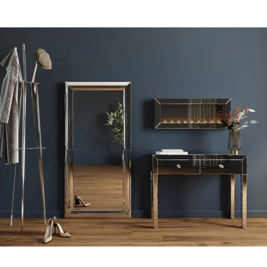 KARE Design Modern Decorative Mirror with LED Candle Light - 90x35cm Elegant Beauty Vanity Mirror
