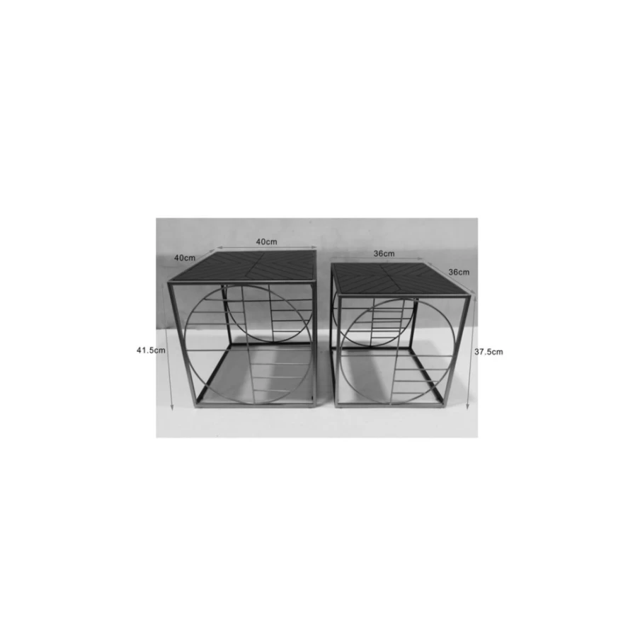 "KARE Design Techno 2 Modern Coffee Table Set of 2"
