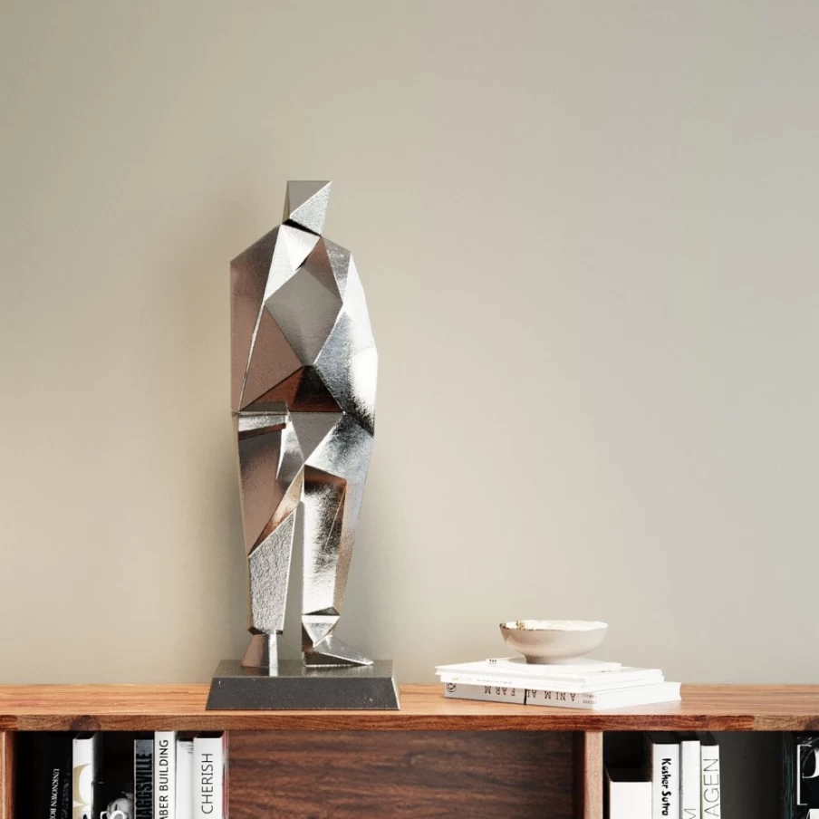 "KARE Design Modern Anthracite Standing Man Decor Figurine - 62cm Tall Sculpture for Home & Office"