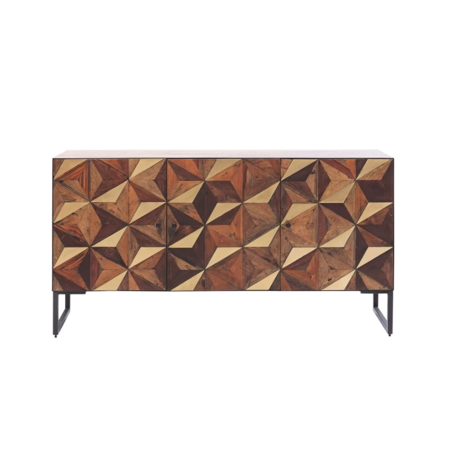 "KARE Design Modern Sideboard with Illusion Gold Finish - Stylish Storage Cabinet"