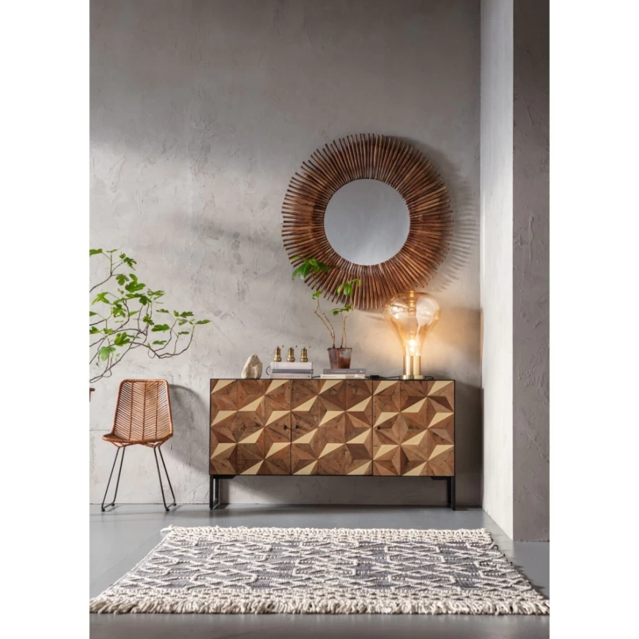 "KARE Design Modern Sideboard with Illusion Gold Finish - Stylish Storage Cabinet"