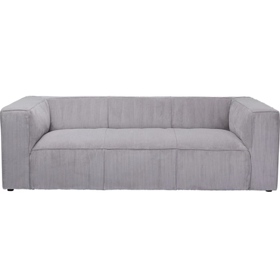 KARE Design Cubetto Cord 3-Seater Sofa 220cm Light Grey Modern Fabric Lounge
