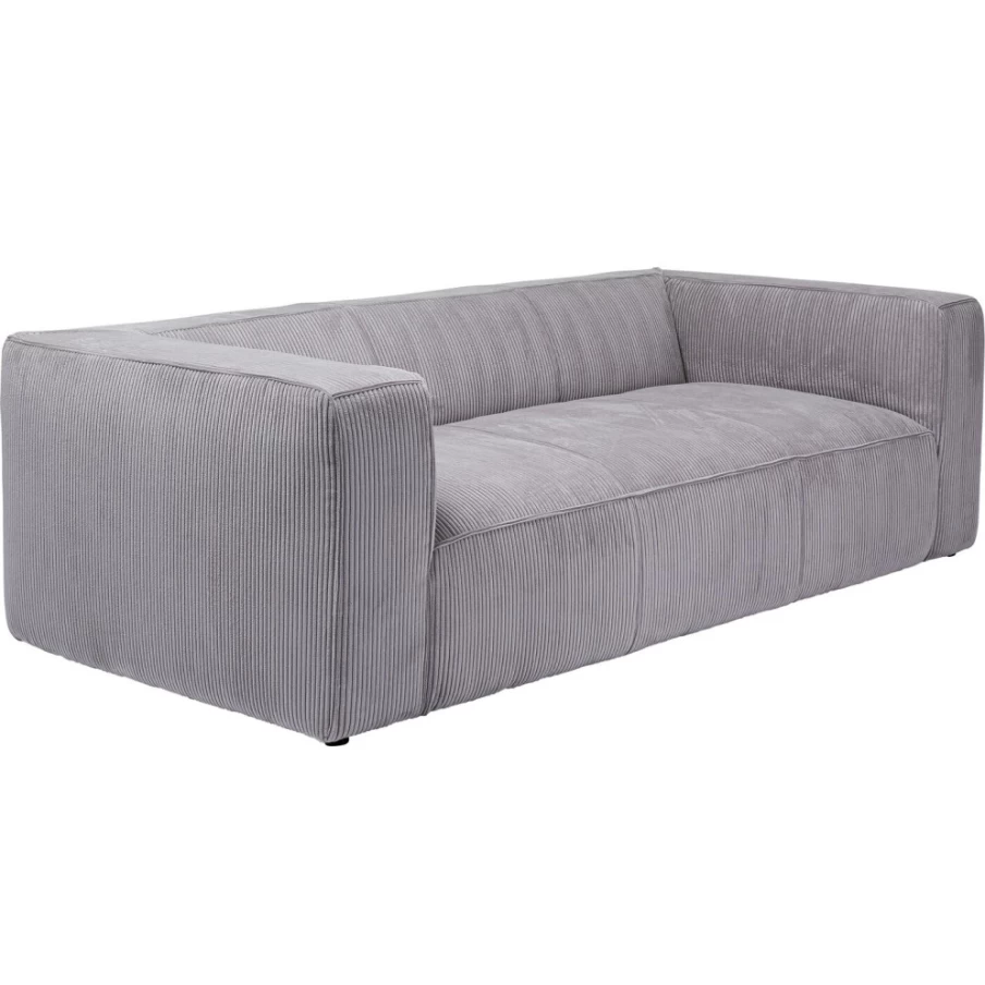 KARE Design Cubetto Cord 3-Seater Sofa 220cm Light Grey Modern Fabric Lounge