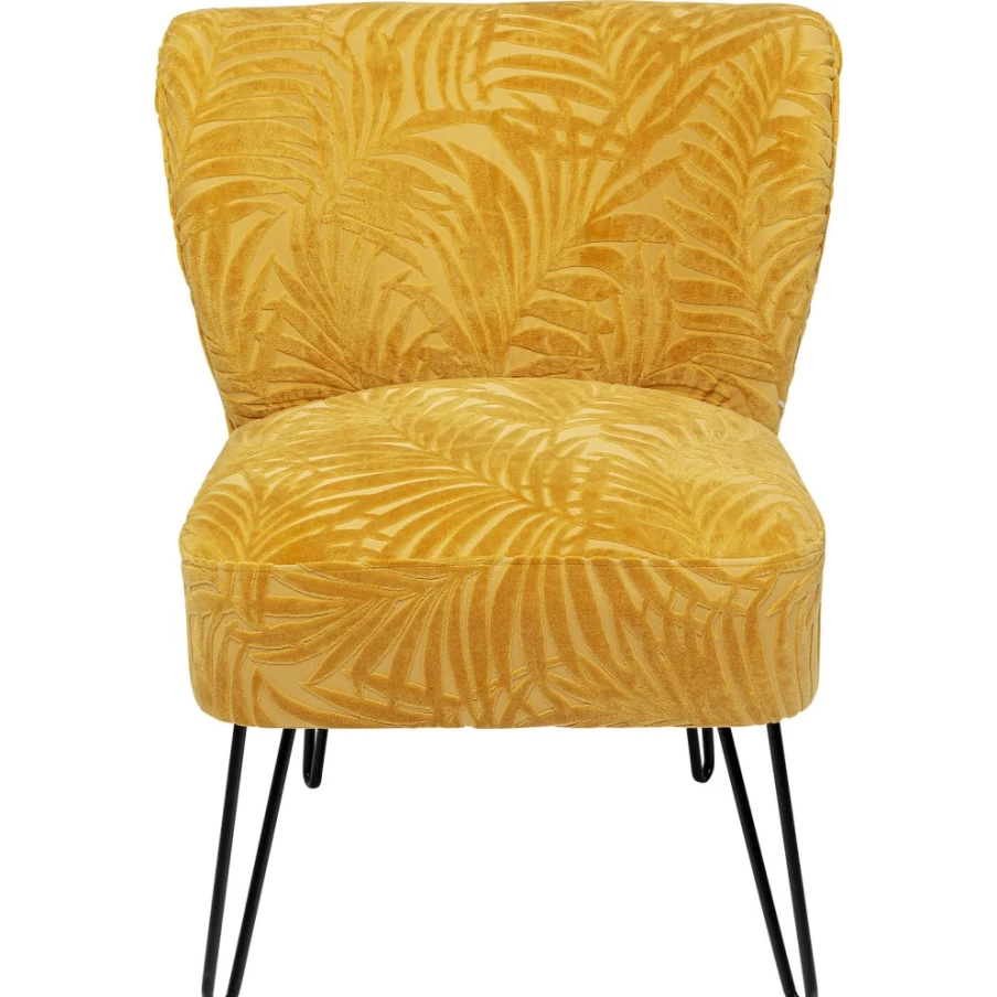 "KARE Design Modern Armchair in Vibrant Palm Springs Yellow – Mid-Century Inspired Accent Chair"