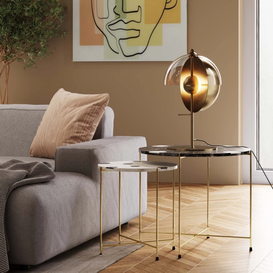 KARE Design Romy Gold Table Lamp - 48cm Modern Lighting for Home Decor