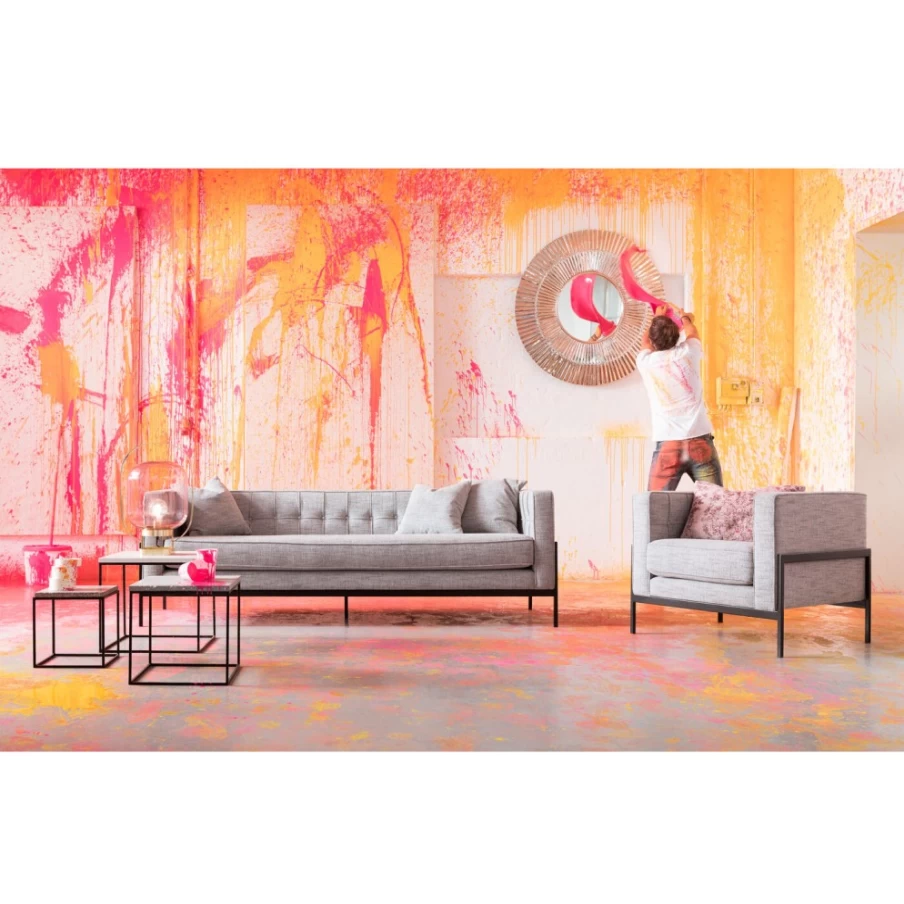 "KARE Design Modern 3-Seater Sofa Loft in Salt & Pepper Color – Stylish Contemporary Furniture"