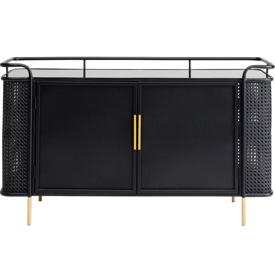 KARE Design Modern Sideboard with Fence Detail, 120cm Wide Storage Cabinet for Living Room