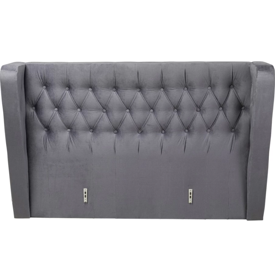 KARE Design Benito Moon Grey Fabric Headboard 160cm Wide - Modern Bed Frame Accent