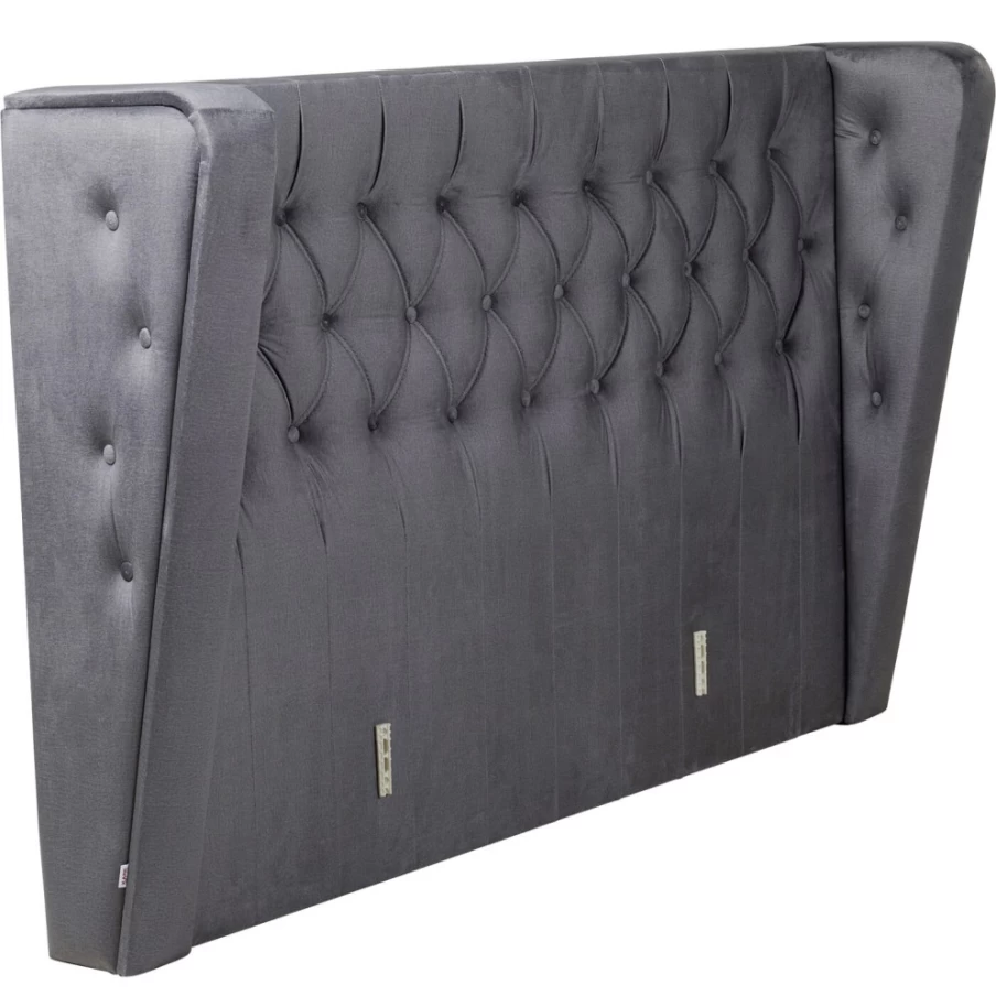 KARE Design Benito Moon Grey Fabric Headboard 160cm Wide - Modern Bed Frame Accent