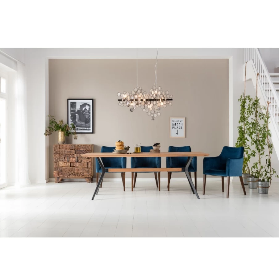 KARE Design Modern Oak Dining Table Downtown 220X100Cm Solid Wood Rectangular Kitchen Table