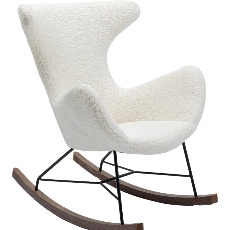 KARE Design Modern White Rocking Chair with Balance Motion for Living Room