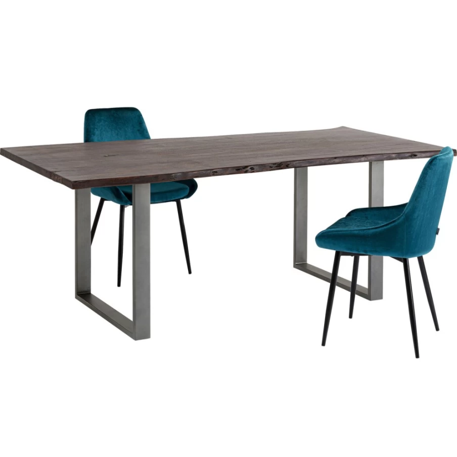 KARE Design Modern Dark Steel Dining Table - 200X100cm Industrial Style Table Harmony Collection