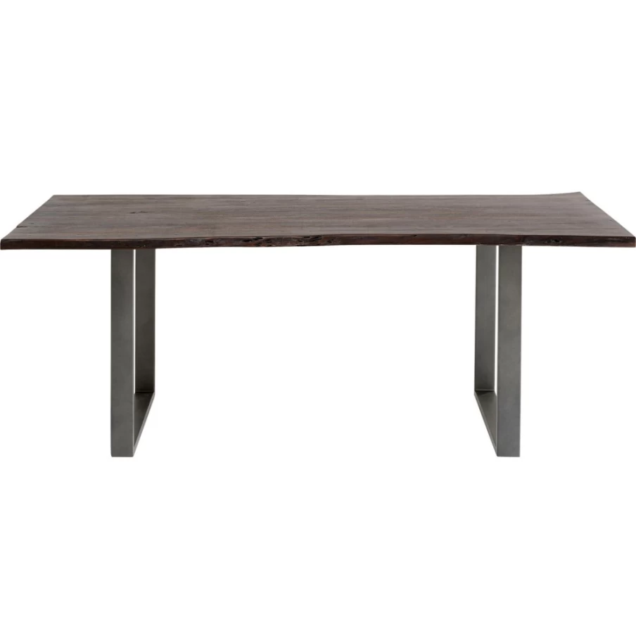 KARE Design Modern Industrial Dining Table - Dark Crude Steel Finish, 160x80 cm, Table Harmony Collection