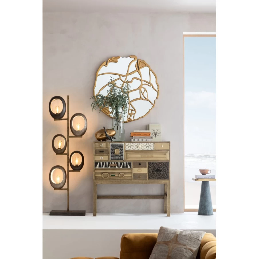 KARE Design Modern High Dresser with 13 Drawers in Chalet Gold Finish - Stylish Chest of Drawers for Bedroom Storage