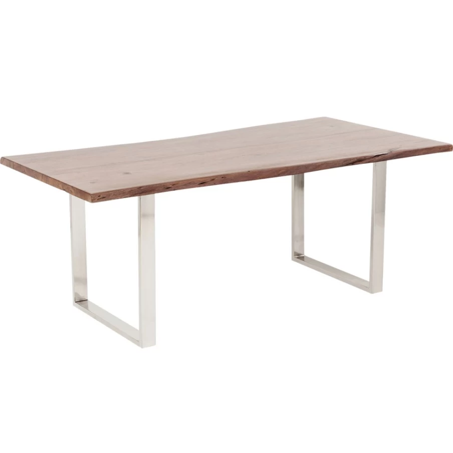 KARE Design Modern Dark Chrome Dining Table - 180cm x 90cm Rectangular Table Harmony Collection