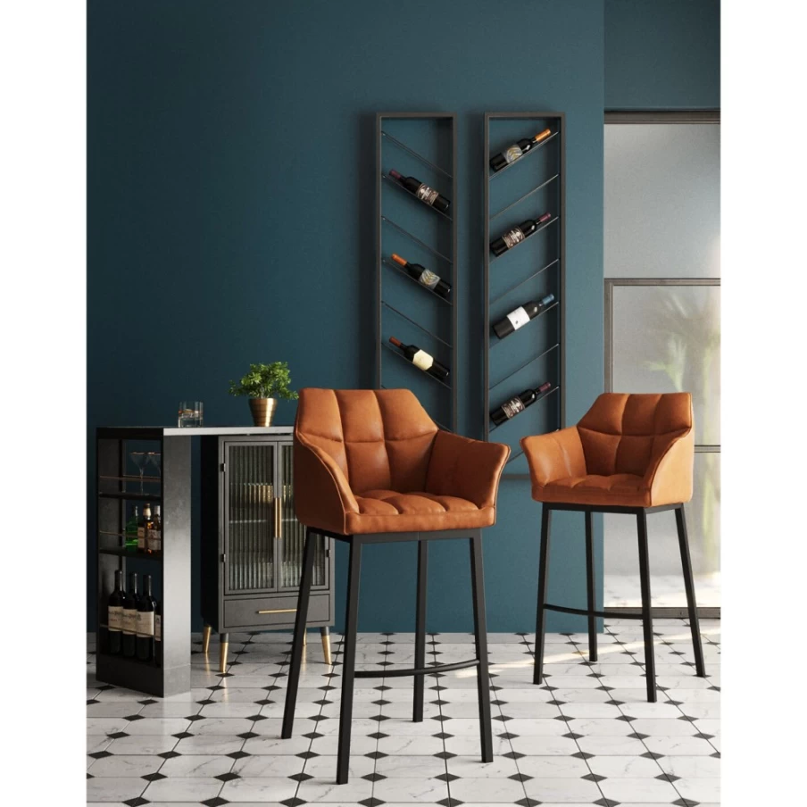 KARE Design Bar Stool Thinktank Quattro - Modern Brown Adjustable Height Counter Stool for Kitchen & Dining