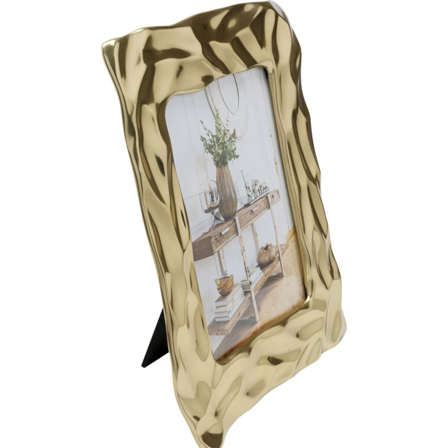 KARE Design Modern Gold Square Picture Frame 21x26 cm with Jade Accents for Elegant Home Decor