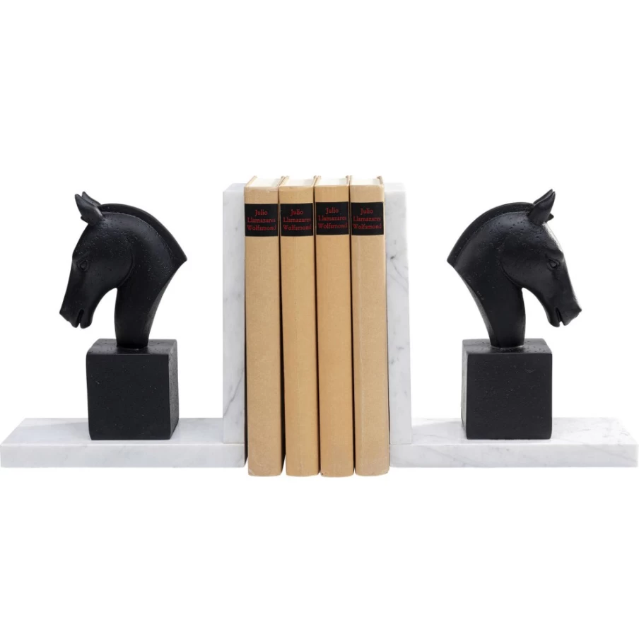 KARE Design Modern Horse Bookends - Set of 2 Elegant Stable-Themed Shelf Decor