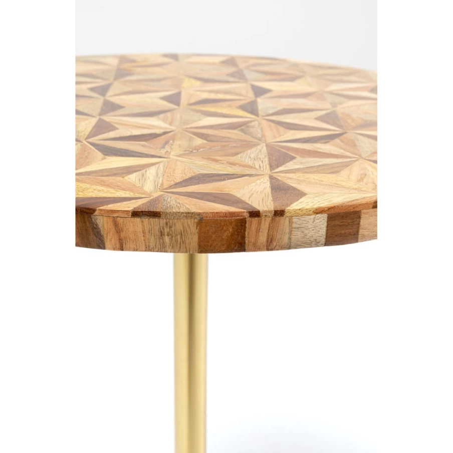 KARE Design Domero Geo Brown Side Table - 40cm Modern Accent Table for Living Room