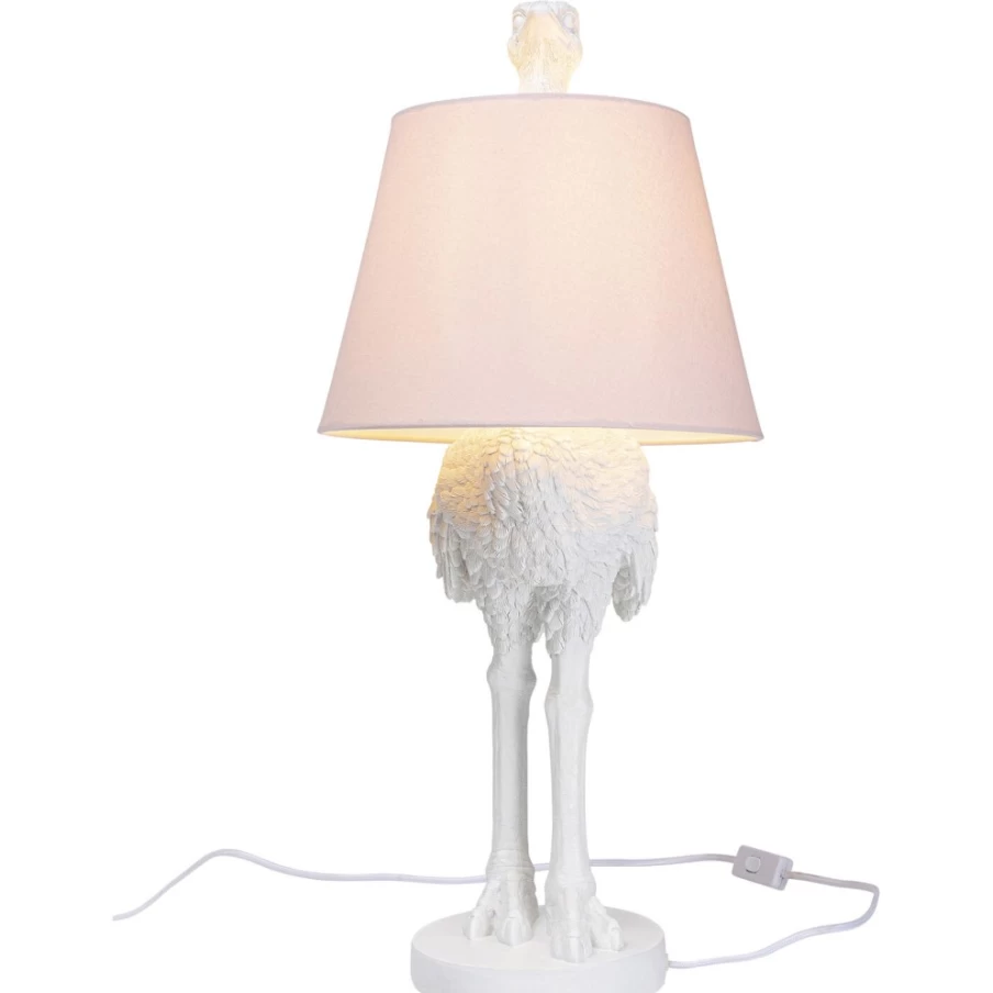 KARE Design Modern White Ostrich Table Lamp - 66cm Tall Animal-Themed Lighting