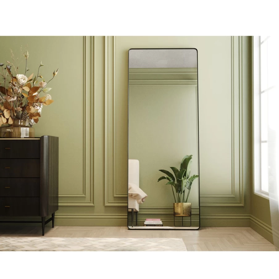 KARE Design Modern Ombra Soft Black Wall Mirror 200cm x 80cm Contemporary Decorative Mirror