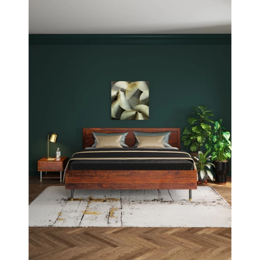 KARE Design Ravello Solid Wood Bed Frame 180x200cm - Modern Handcrafted Wooden Queen Size Bed