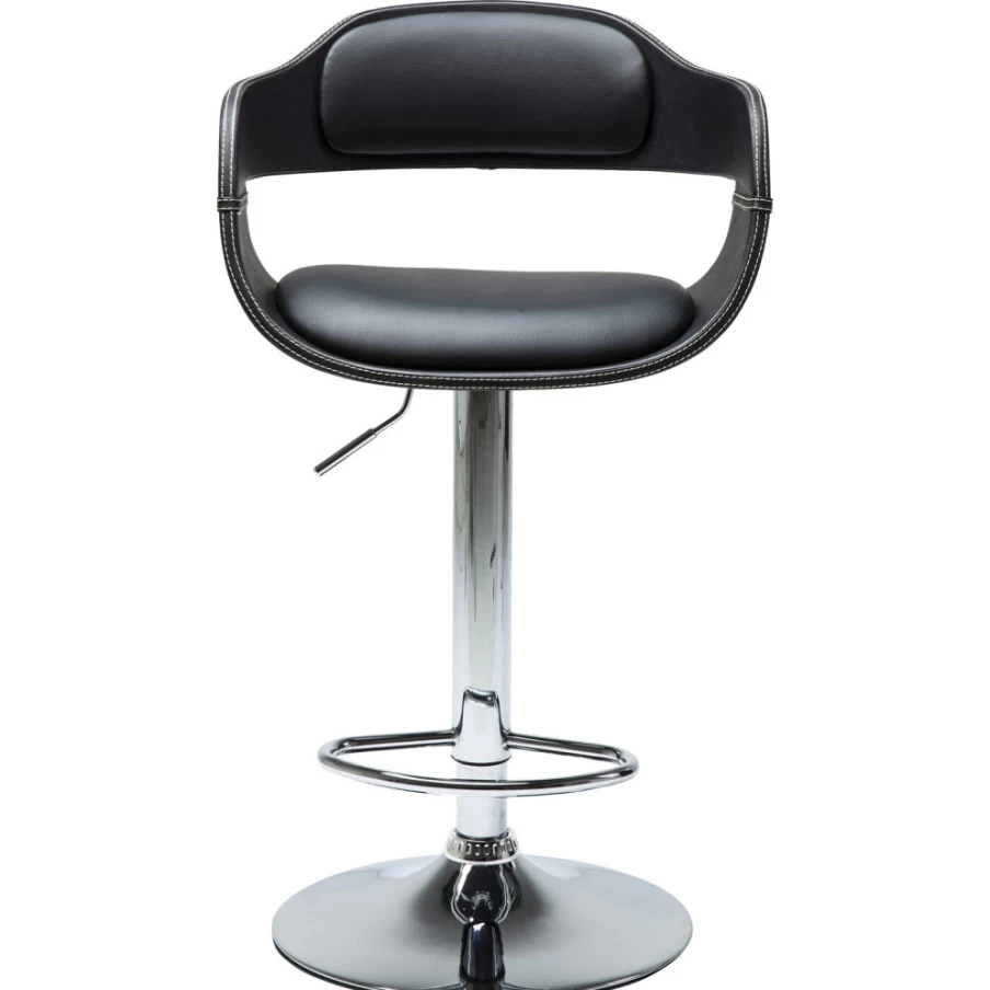 KARE Design Costa Modern Black Bar Stool - Contemporary Kitchen & Dining Height Adjustable Seat