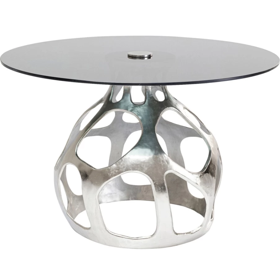 KARE Design Modern Silver Table Volcano Sculpture - 120cm Artistic Home Decor