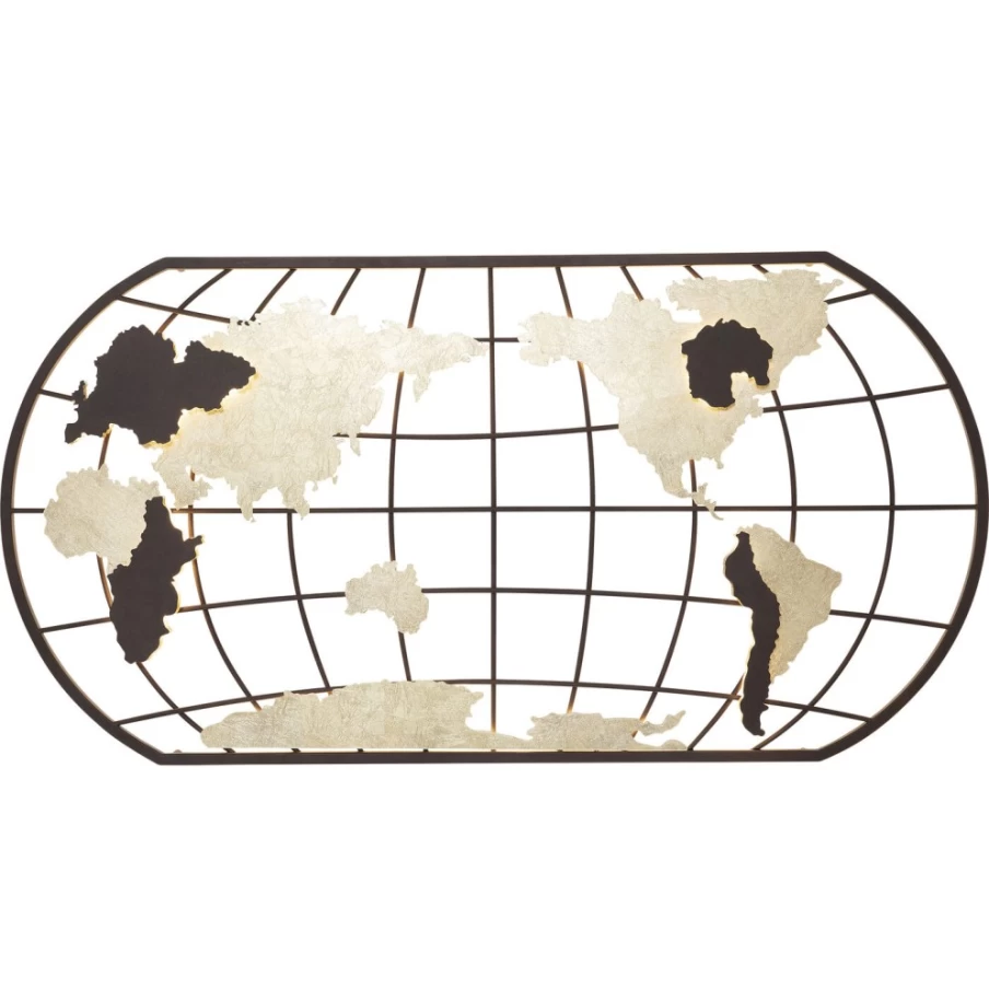 "KARE Design Modern Earth Grid Wall Lamp 120x60cm - Sleek Rectangular LED Light Fixture for Contemporary Interiors"