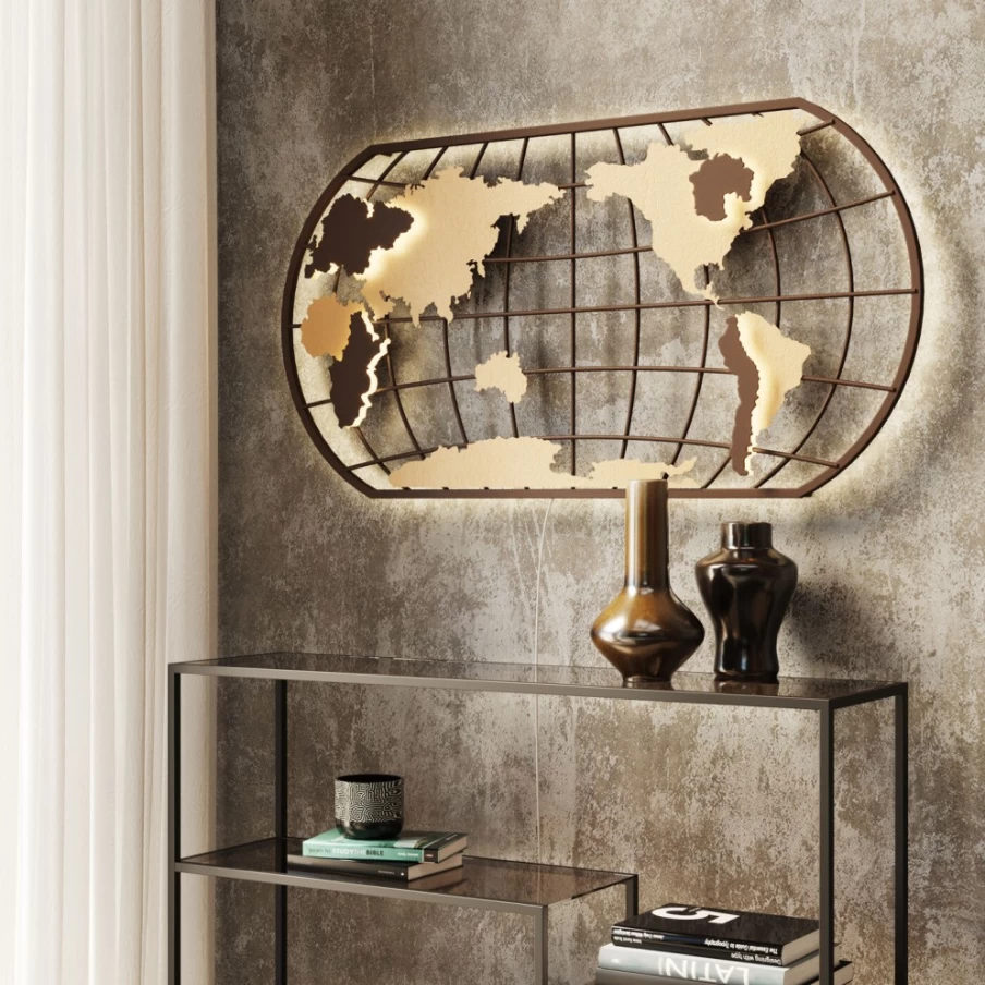 "KARE Design Modern Earth Grid Wall Lamp 120x60cm - Sleek Rectangular LED Light Fixture for Contemporary Interiors"