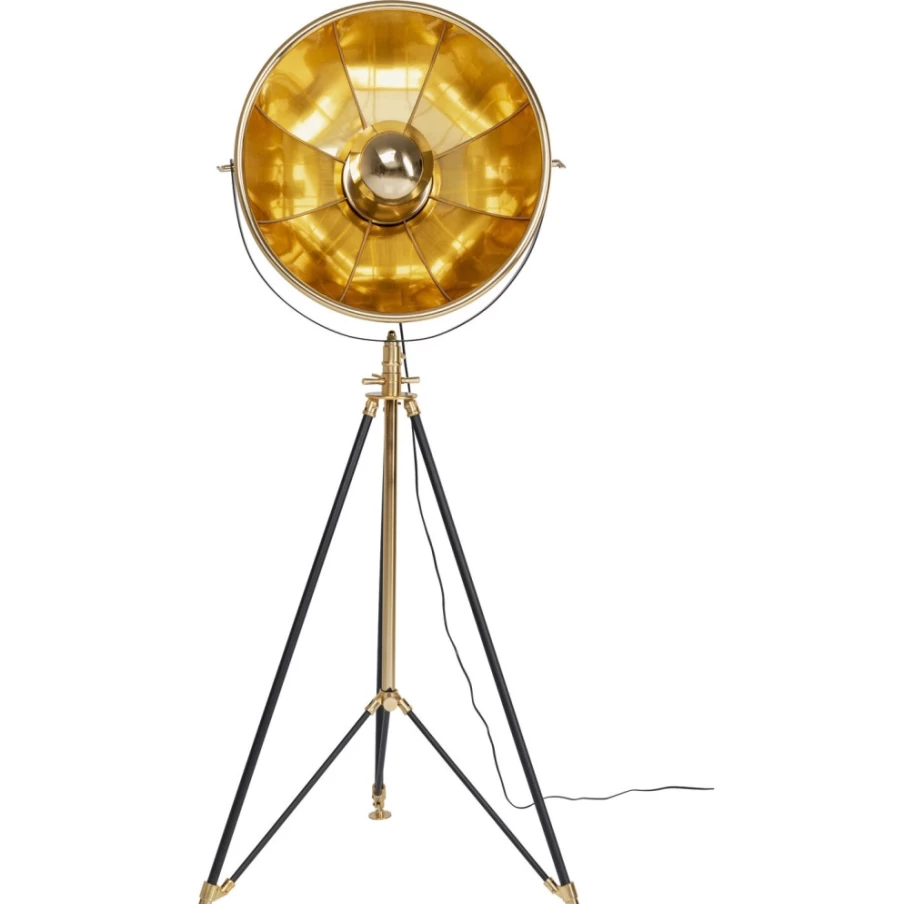 "KARE Design Modern Floor Lamp - 190cm Tall Cinema Gold Standing Light for Living Room"