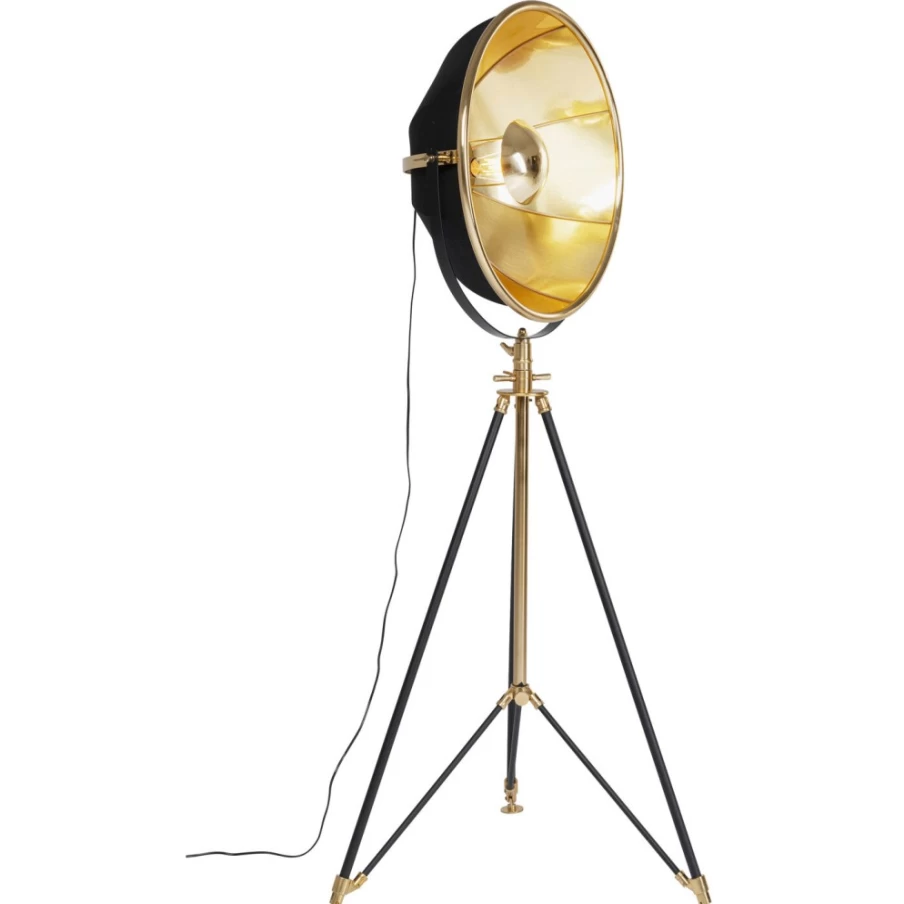"KARE Design Modern Floor Lamp - 190cm Tall Cinema Gold Standing Light for Living Room"