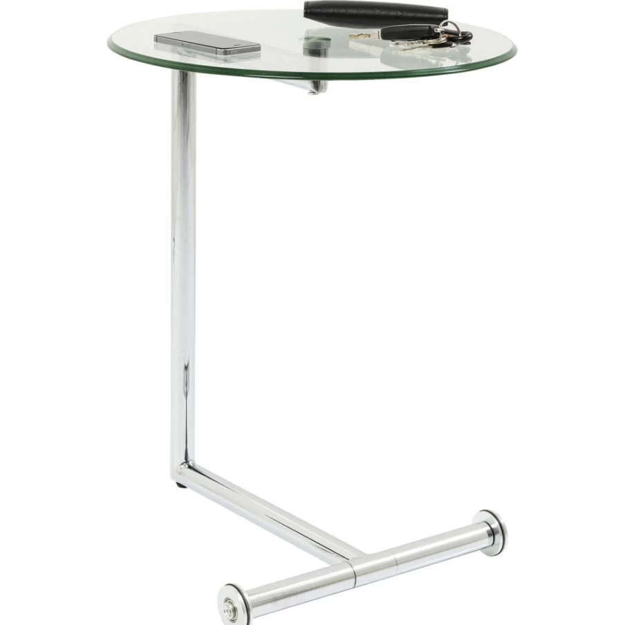 KARE Design Modern Clear Acrylic Side Table - 46cm Easy Living End Table for Home Decor